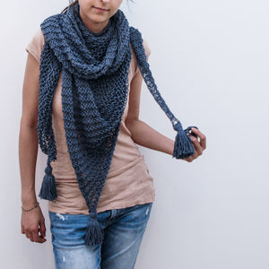 Recycled Denim Triangel Scarf