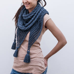 Recycled Denim Triangel Scarf