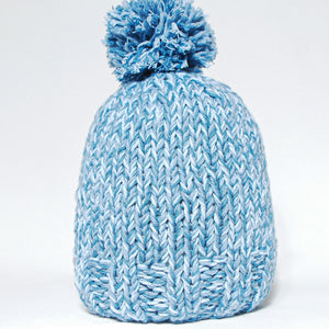 Light Blue Cotton Wool Beanie Small Size Only