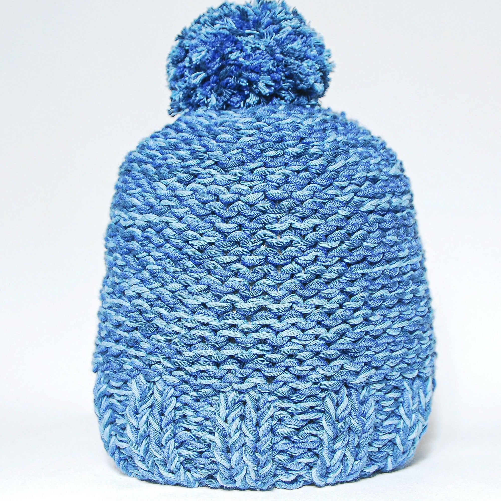 Blue Cotton Wool Beanie Small Size Only