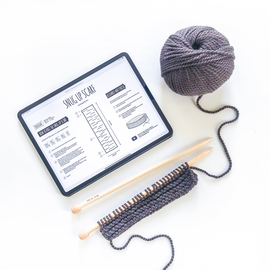 Snug Up Scarf Beginner Knitting Pattern