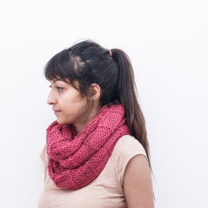 Chunky Endless Dark Pink Scarf